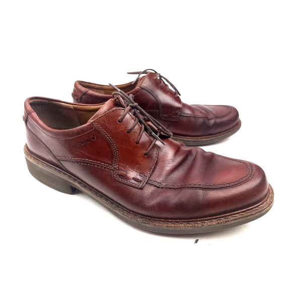 ECCO Mens Size 45 US 11 Seattle Brown Leather Square Toe Lace Up Oxford Shoes main image 6